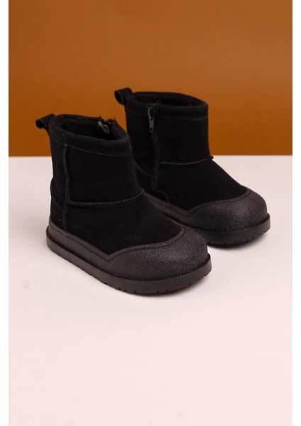 Jasmin Siyah Süet Ters Dikiş Detaylı Içi Kürklü Çocuk Bot modelleri