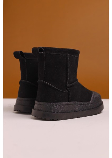 Jasmin Siyah Süet Ters Dikiş Detaylı Içi Kürklü Çocuk Bot indirimleri