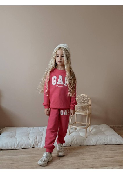 Kız Çocuk Ispanyol Paça Çizgili Eşofmanlı Kışlık Takım