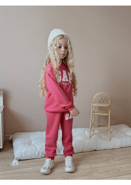 Kız Çocuk Ispanyol Paça Çizgili Eşofmanlı Kışlık Takım fiyatları