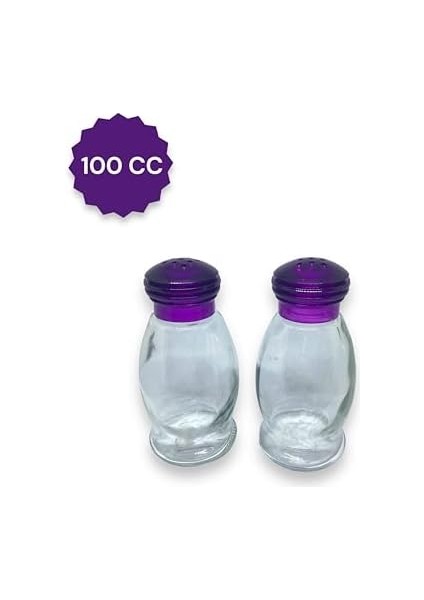 cc 2 Adet Cam Tuzluk, Mor Sert Plastik Kapaklı Tuzluk/mor Kapaklı fiyatları