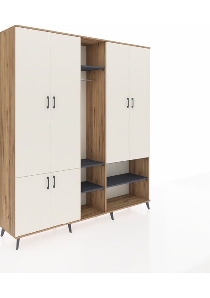 Hyperion Dolap 15 Raflı 5 Kapaklı Tek Askılı 220X44X243 Çam-Aytaşı/antrasit fiyatları