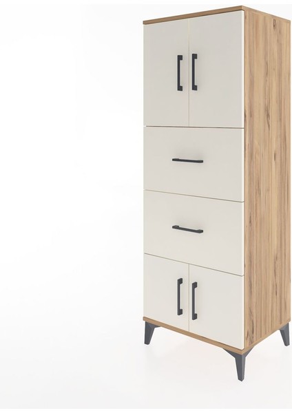 Hyperion Dolap 2 Raflı 2 Çekmeceli 4 Kapaklı 60X44X163 Çam-Aytaşı modelleri