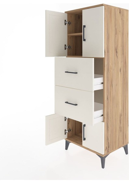 Hyperion Dolap 2 Raflı 2 Çekmeceli 4 Kapaklı 60X44X163 Çam-Aytaşı fırsatları