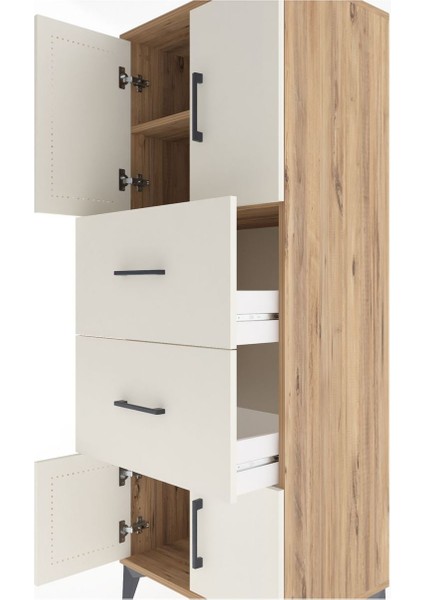 Hyperion Dolap 2 Raflı 2 Çekmeceli 4 Kapaklı 60X44X163 Çam-Aytaşı indirimleri