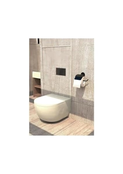Haus Yapışkanlı Siyah Geniş Kapaklı Tuvalet Kağıtlığı Wc Kağıtlık Tuvalet Kağıdı Askısı fiyatları