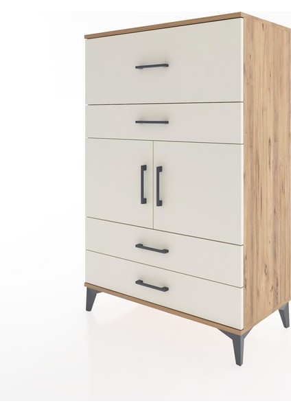 Hyperion Dolap Tek Raflı 4 Çekmeceli 2 Kapaklı 88X44X134 Çam-Aytaşı modelleri