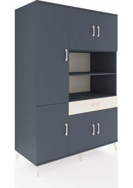 Kronos Dolap 10 Raflı Tek Çekmeceli 6 Kapaklı 132X59X195 Antrasit-Antrasit/aytaşı fiyatları