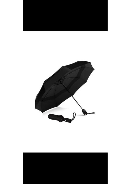 Katlanabilir Otomatik Siyah Unisex Şemsiye indirimleri