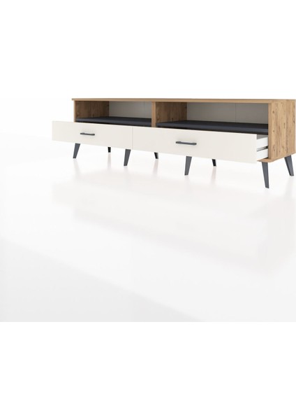 Hyperion Tv Ünitesi 2 Raflı 2 Çekmeceli 176X44X51 Çam-Antrasit/aytaşı modelleri