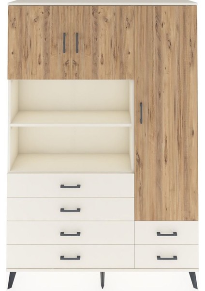 Arges Dolap 9 Raflı 6 Çekmeceli 3 Kapaklı 132X30X195 Aytaşı-Çam/aytaşı