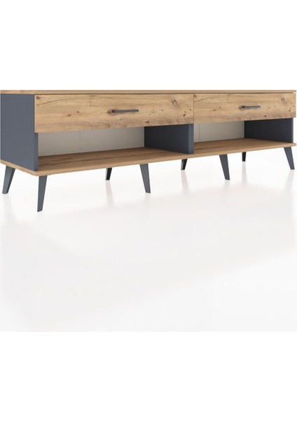 Hyperion Tv Ünitesi 2 Çekmeceli 176X44X51 Antrasit-Çam/çam fiyatları