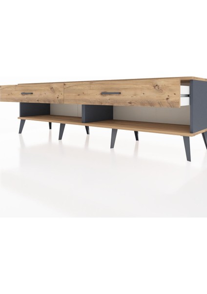 Hyperion Tv Ünitesi 2 Çekmeceli 176X44X51 Antrasit-Çam/çam fırsatları