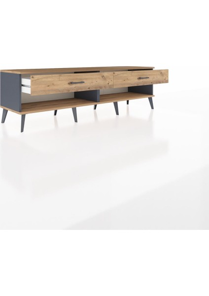 Hyperion Tv Ünitesi 2 Çekmeceli 176X44X51 Antrasit-Çam/çam indirimleri