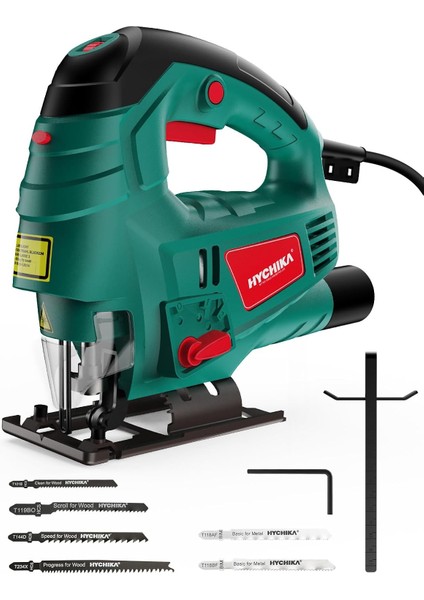 For Lıfe Dekupaj Testere, 750 W Maks Ahşap Kesme Derinliği 110 Mm, 800 - 3000 Spm Elektrikli Dekupaj Testeresi, 6 Değişken Hız ve 0 - 3 Yörünge Pozisyonu, 6 Yaprak, Pah Kesme: -45 ° Ila 45