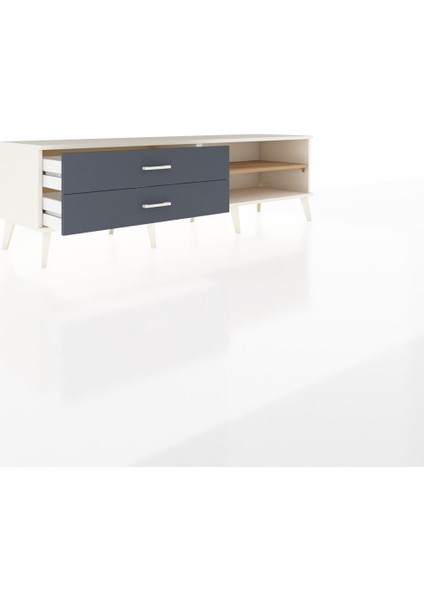 Hyperion Tv Ünitesi Tek Raflı 2 Çekmeceli 176X44X51 Aytaşı-Çam/antrasit indirimleri