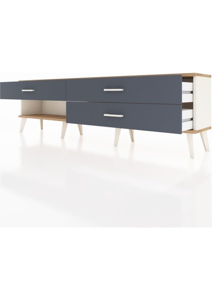 Arges Tv Ünitesi 3 Çekmeceli 176X30X51 Aytaşı-Çam/antrasit fırsatları