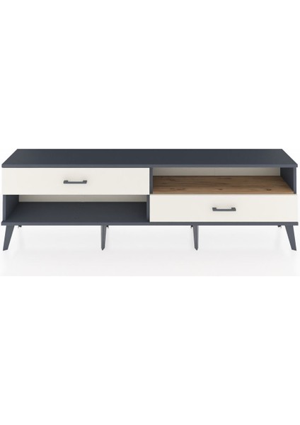Arges Tv Ünitesi Tek Raflı 2 Çekmeceli 176X30X51 Antrasit-Çam/aytaşı