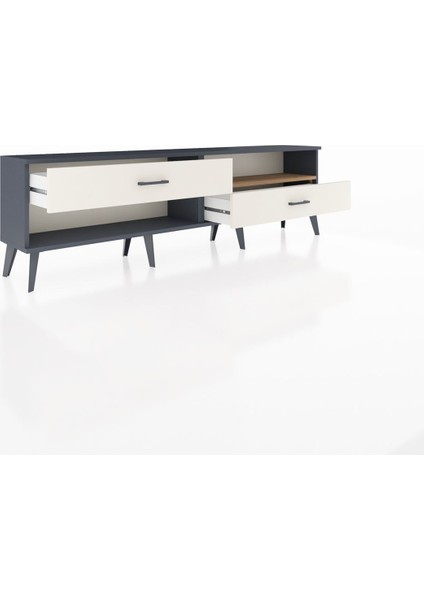 Arges Tv Ünitesi Tek Raflı 2 Çekmeceli 176X30X51 Antrasit-Çam/aytaşı indirimleri