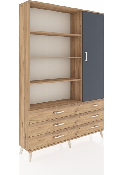 Arges Dolap 8 Raflı 6 Çekmeceli Tek Kapaklı 132X30X195 Çam-Antrasit/çam fiyatları