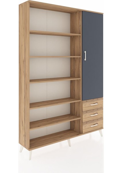 Arges Dolap 9 Raflı 3 Çekmeceli Tek Kapaklı 132X30X195 Çam-Antrasit/çam fiyatları