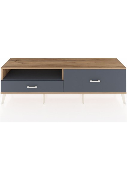 Hyperion Tv Ünitesi Tek Raflı 2 Çekmeceli 176X44X51 Çam-Antrasit/antrasit