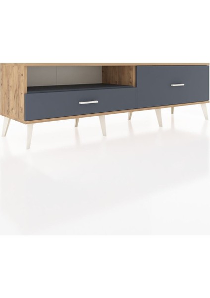 Hyperion Tv Ünitesi Tek Raflı 2 Çekmeceli 176X44X51 Çam-Antrasit/antrasit fiyatları