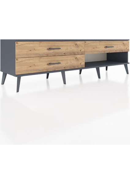 Hyperion Tv Ünitesi 3 Çekmeceli 176X44X51 Antrasit-Antrasit/çam fiyatları