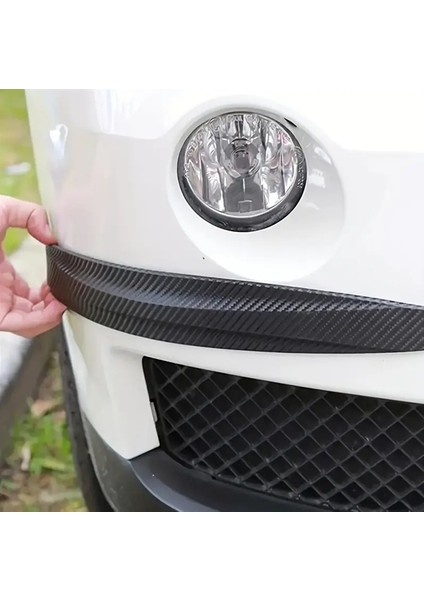 Karbon Fiber Araba Tampon ve Kapı Kenarı Koruyucu Şerit – 40CM x 5cm Güçlü Yapışkanlı Çizik Önleyici Siyah