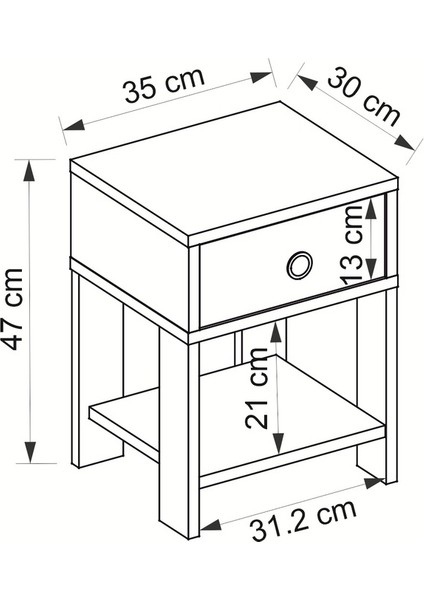 Senay Çekmeceli Raflı Komodin fırsatları