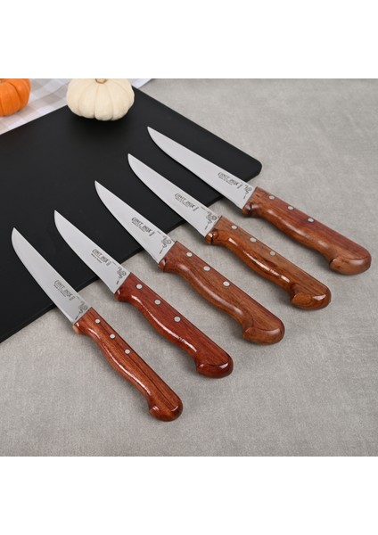 Gül Ağacı Saplı 5’li Mutfak Bıçak Seti fiyatları