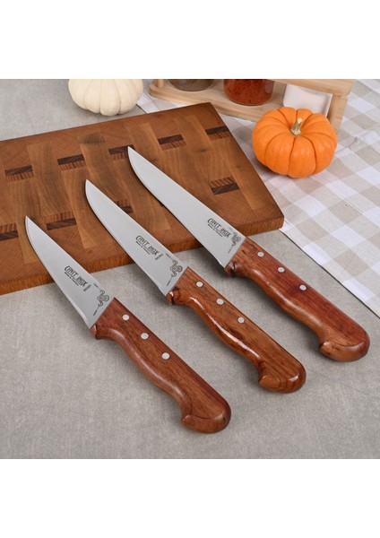 Gül Ağacı Saplı 5’li Mutfak Bıçak Seti