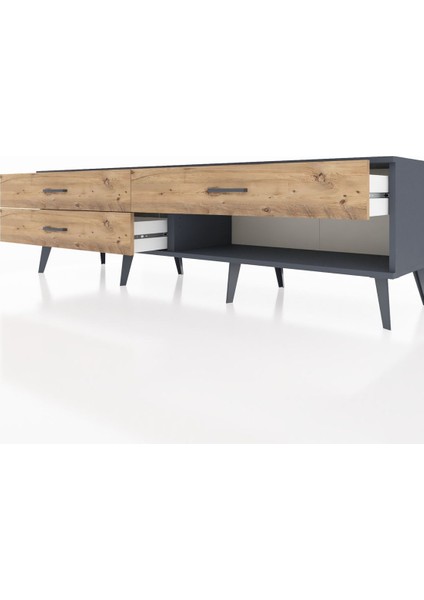 Hyperion Tv Ünitesi 3 Çekmeceli 176X44X51 Antrasit-Antrasit/çam fırsatları