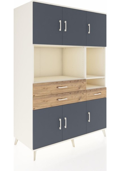 Kronos Dolap 9 Raflı 3 Çekmeceli 6 Kapaklı 132X59X195 Aytaşı-Antrasit/çam fiyatları