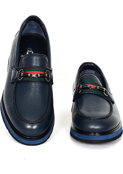 Hakiki Deri Lacivert Loafer Erkek Ayakkabı Eva Taban - 3718 modelleri