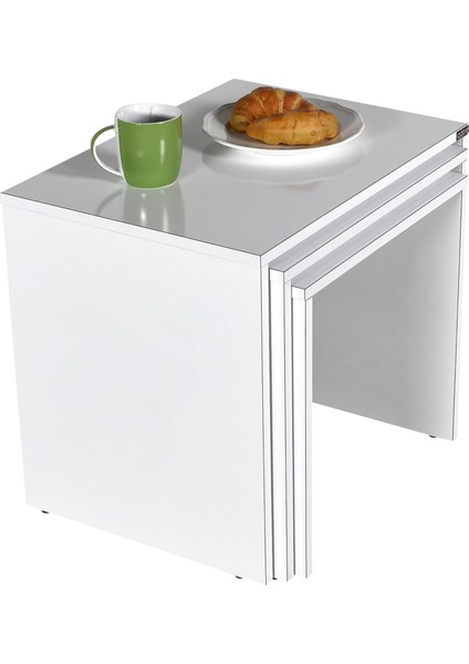 Trıple Zigon Sehpa - Lake Beyaz 55X47X40 cm (Gxyxd) modelleri
