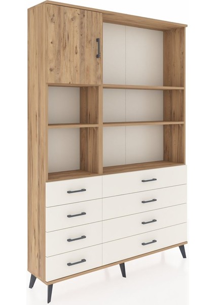 Arges Dolap 7 Raflı 8 Çekmeceli Tek Kapaklı 132X30X195 Çam-Çam/aytaşı fiyatları