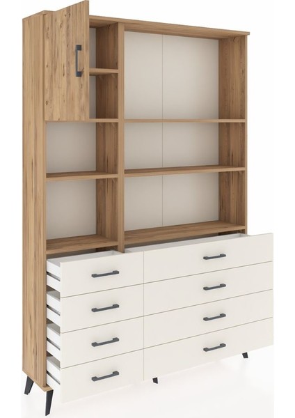 Arges Dolap 7 Raflı 8 Çekmeceli Tek Kapaklı 132X30X195 Çam-Çam/aytaşı indirimleri