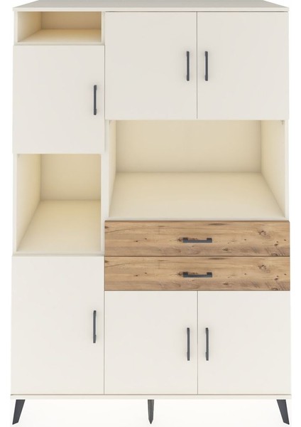 Kronos Dolap 8 Raflı 2 Çekmeceli 6 Kapaklı 132X59X195 Aytaşı-Aytaşı/çam