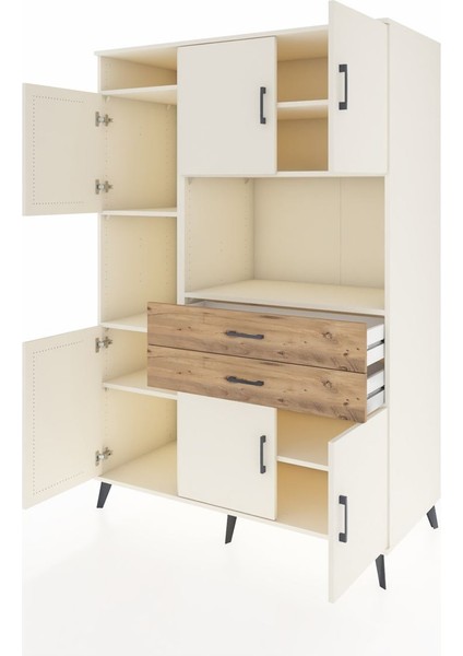 Kronos Dolap 8 Raflı 2 Çekmeceli 6 Kapaklı 132X59X195 Aytaşı-Aytaşı/çam modelleri