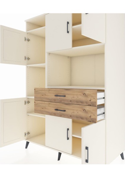 Kronos Dolap 8 Raflı 2 Çekmeceli 6 Kapaklı 132X59X195 Aytaşı-Aytaşı/çam fırsatları