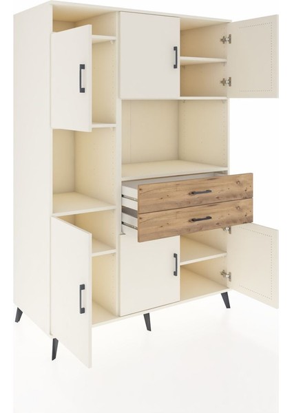 Kronos Dolap 8 Raflı 2 Çekmeceli 6 Kapaklı 132X59X195 Aytaşı-Aytaşı/çam indirimleri