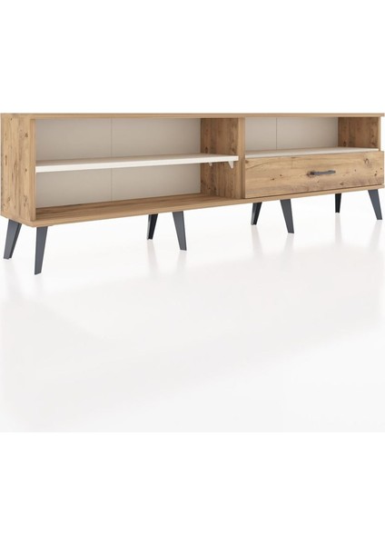 Arges Tv Ünitesi 2 Raflı Tek Çekmeceli 176X30X51 Çam-Aytaşı/çam fiyatları