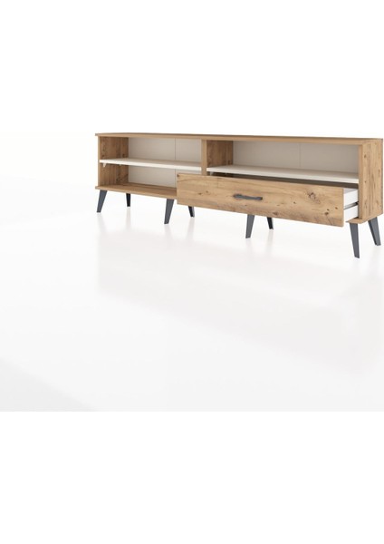 Arges Tv Ünitesi 2 Raflı Tek Çekmeceli 176X30X51 Çam-Aytaşı/çam modelleri