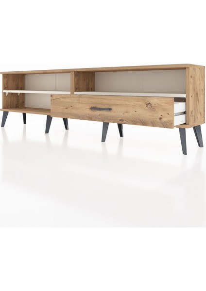 Arges Tv Ünitesi 2 Raflı Tek Çekmeceli 176X30X51 Çam-Aytaşı/çam fırsatları