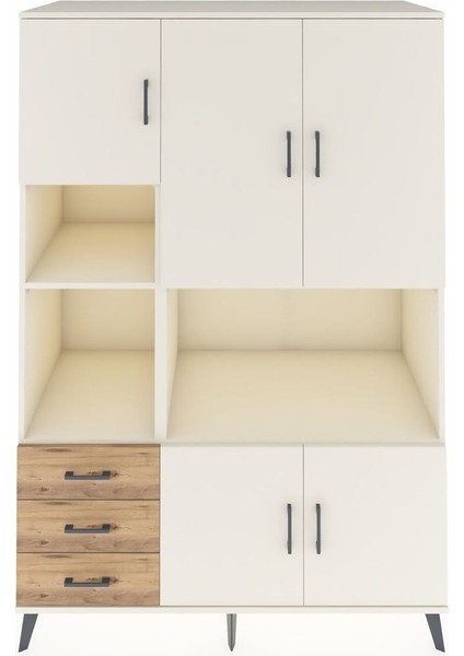 Kronos Dolap 9 Raflı 3 Çekmeceli 5 Kapaklı 132X59X195 Aytaşı-Aytaşı/çam