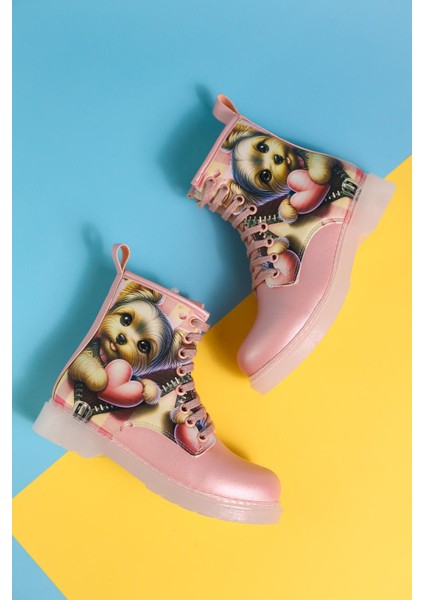 Elena Pembe Çizgi Karakter Baskılı Bağcıklı Çocuk Bot fiyatları