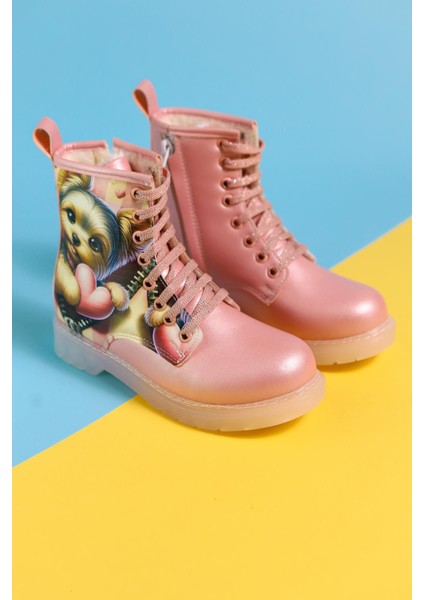 Elena Pembe Çizgi Karakter Baskılı Bağcıklı Çocuk Bot modelleri