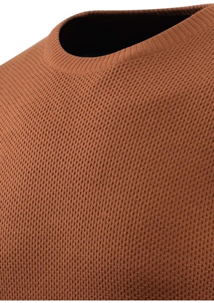 Erkek Sıfır Yaka Kazak Petek Örgü Klasik Kalıp 5243C BGL-ST04859 fırsatları