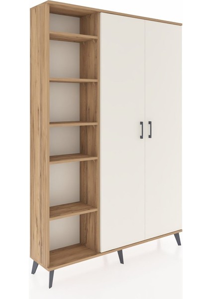 Arges Dolap 7 Raflı 2 Kapaklı Tek Askılı 132X30X195 Çam-Aytaşı/çam fiyatları